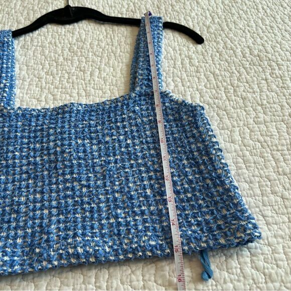 ✨ Zara Women’s Blue White Crop Top Large - Picture 7 of 7